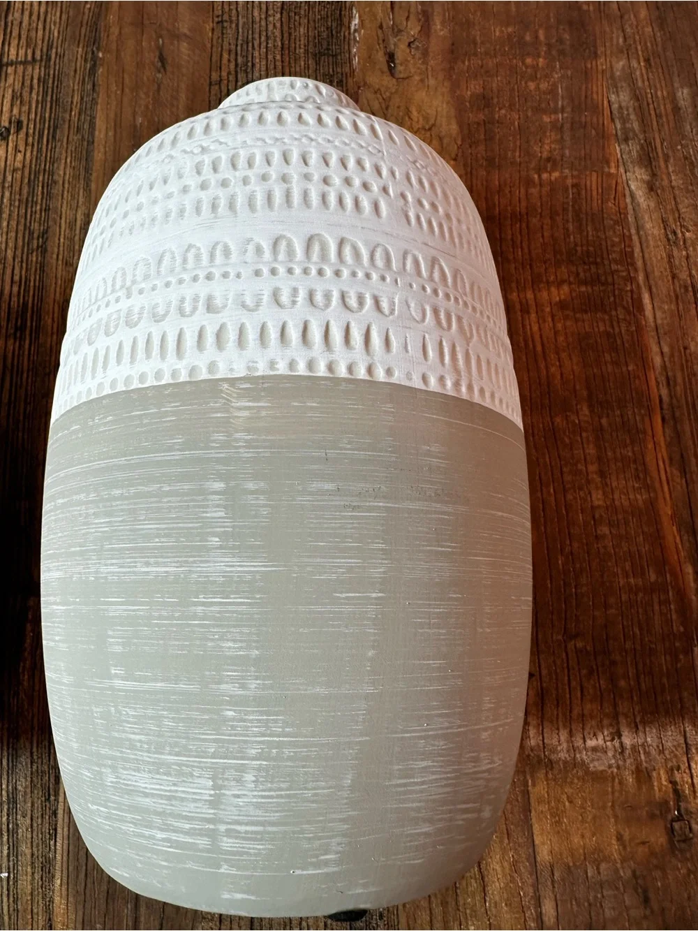 Neutral Textured Ceramic Vase Set - White & Taupe